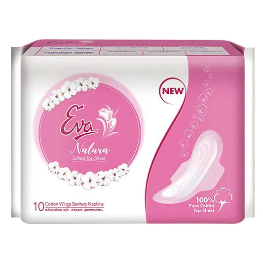 Eva Sanitary Napkins Cotton Natura Wings 10S