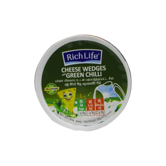 Richlife Cheese Wedges Green Chilli 120G