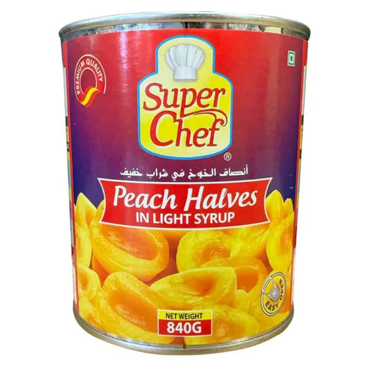Super Chef Peach Halves In Light Syrup 840G