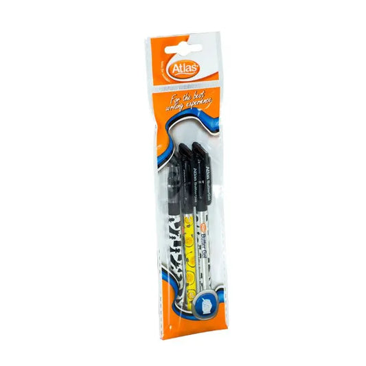 Atlas Butter Gel Pen Black – Pack Of 3